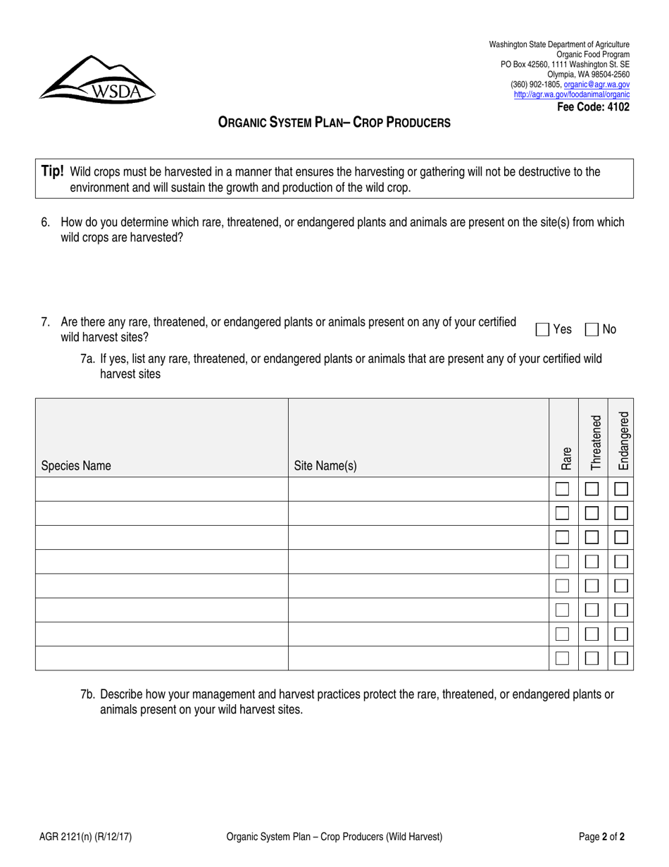 Form AGR2121 Section N - Fill Out, Sign Online And Download Printable ...