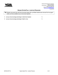 Form AGR2254 Section F Organic System Plan - Livestock Producers (Livestock Health Care) - Washington, Page 2