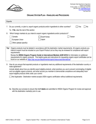 Form AGR2180 Section N Organic System Plan - Handlers and Processors (International Trade) - Washington, Page 2