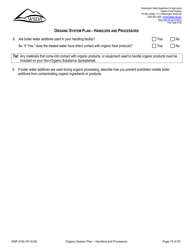 Form AGR2180 Organic System Plan - Handlers and Processors - Washington, Page 10