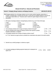 Form AGR2180 Organic System Plan - Handlers and Processors - Washington, Page 11