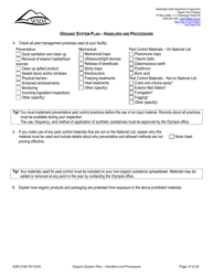 Form AGR2180 Organic System Plan - Handlers and Processors - Washington, Page 15