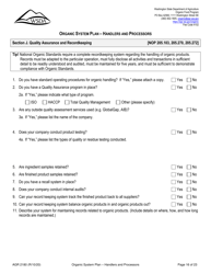 Form AGR2180 Organic System Plan - Handlers and Processors - Washington, Page 16