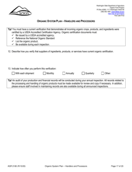 Form AGR2180 Organic System Plan - Handlers and Processors - Washington, Page 17