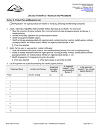 Form AGR2180 Organic System Plan - Handlers and Processors - Washington, Page 18