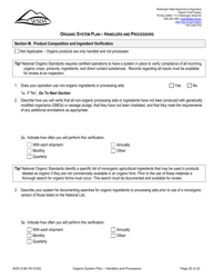 Form AGR2180 Organic System Plan - Handlers and Processors - Washington, Page 20