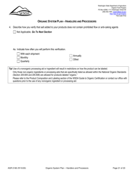 Form AGR2180 Organic System Plan - Handlers and Processors - Washington, Page 21