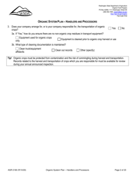 Form AGR2180 Organic System Plan - Handlers and Processors - Washington, Page 2