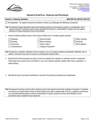 Form AGR2180 Organic System Plan - Handlers and Processors - Washington, Page 5