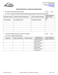 Form AGR2180 Organic System Plan - Handlers and Processors - Washington, Page 7