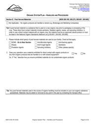 Form AGR2180 Organic System Plan - Handlers and Processors - Washington, Page 8