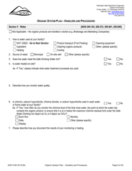 Form AGR2180 Organic System Plan - Handlers and Processors - Washington, Page 9