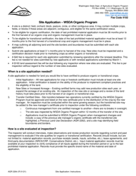 Document preview: Form AGR2264 Site Application - Wsda Organic Program - Washington