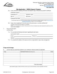 Form AGR2264 Site Application - Wsda Organic Program - Washington, Page 3