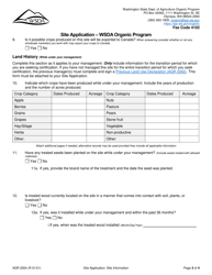 Form AGR2264 Site Application - Wsda Organic Program - Washington, Page 4