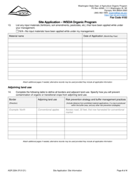 Form AGR2264 Site Application - Wsda Organic Program - Washington, Page 5