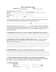 Bonus Bid Application - Washington, Page 2