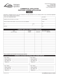 Document preview: Form B (AGR-4264) Commercial Applicator Pesticide License Application - Washington