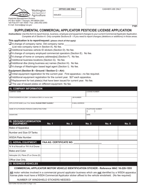AGR Form 702-4242  Printable Pdf