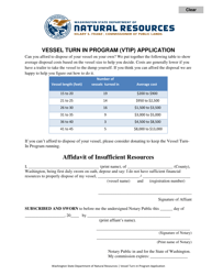 Vessel Turn in Program (Vtip) Application - Washington