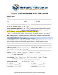 Vessel Turn in Program (Vtip) Application - Washington, Page 2