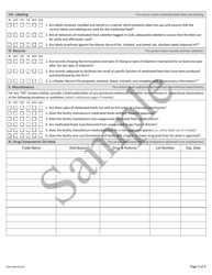 Form AGR-4289 Current Good Manufacturing Practices (Cgmp) Inspection Checklist for Medicated Feed Establishments (21 C.f.r. 225) - Sample - Washington, Page 3