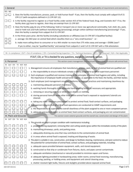 AGR Form 4397 Current Good Manufacturing Practices (Cgmp) Inspection Checklist for Animal Food Establishment - Sample - Washington, Page 2
