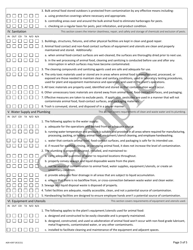 AGR Form 4397 Current Good Manufacturing Practices (Cgmp) Inspection Checklist for Animal Food Establishment - Sample - Washington, Page 3