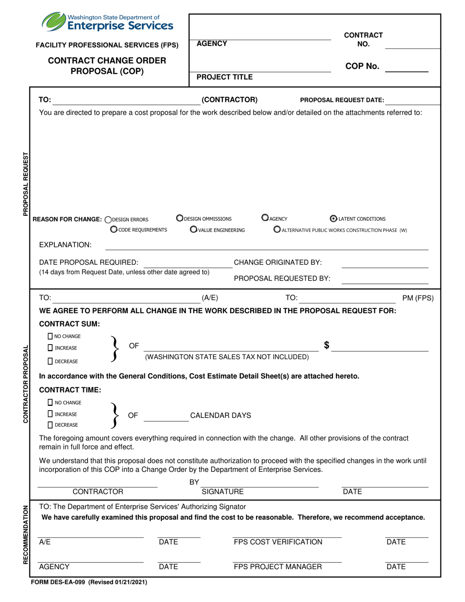 Form DES-EA-099 - Fill Out, Sign Online and Download Fillable PDF ...