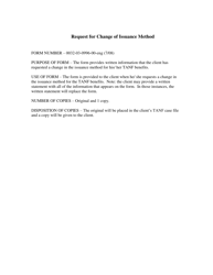 Form 032-03-0996-00-ENG Request for Change of Issuance Method - Virginia, Page 2