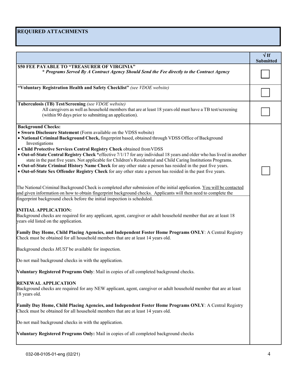 Form 032-08-0105-01-ENG Application for Voluntary Registration (Vr-Fdh) - Virginia, Page 4