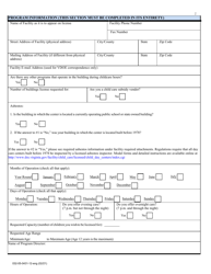 Form 032-05-0431-12-ENG Initial Application for a License to Operate a Child Day Center (CDC) - Virginia, Page 2