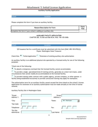 Attachment 5 Sample Initial Licensing Application - Washington, Page 11
