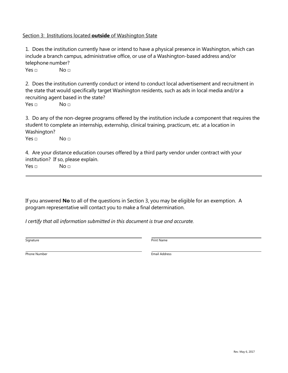 Pvsa License Determination Questionnaire - Washington, Page 3