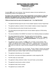 Instructions for Form 032-16-0001-00-ENG Fingerprint Card - Virginia