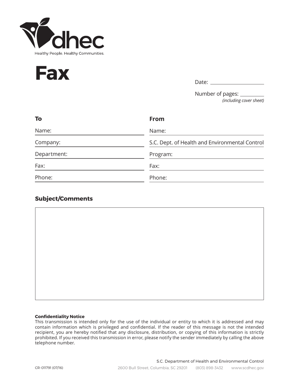 Form 3400 Dhec Healthy Connections Application (Dhec) - South Carolina, Page 1