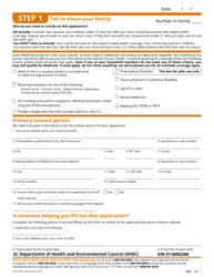 Form 3400 Dhec Healthy Connections Application (Dhec) - South Carolina, Page 2