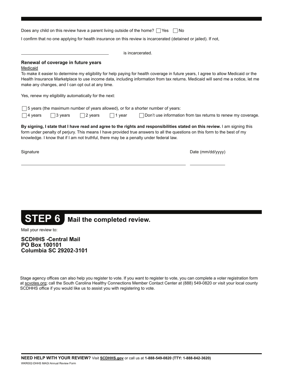 Form WKR002 Magi Annual Review Form - South Carolina, Page 12