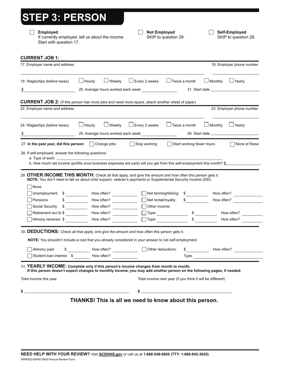 Form WKR002 Magi Annual Review Form - South Carolina, Page 8