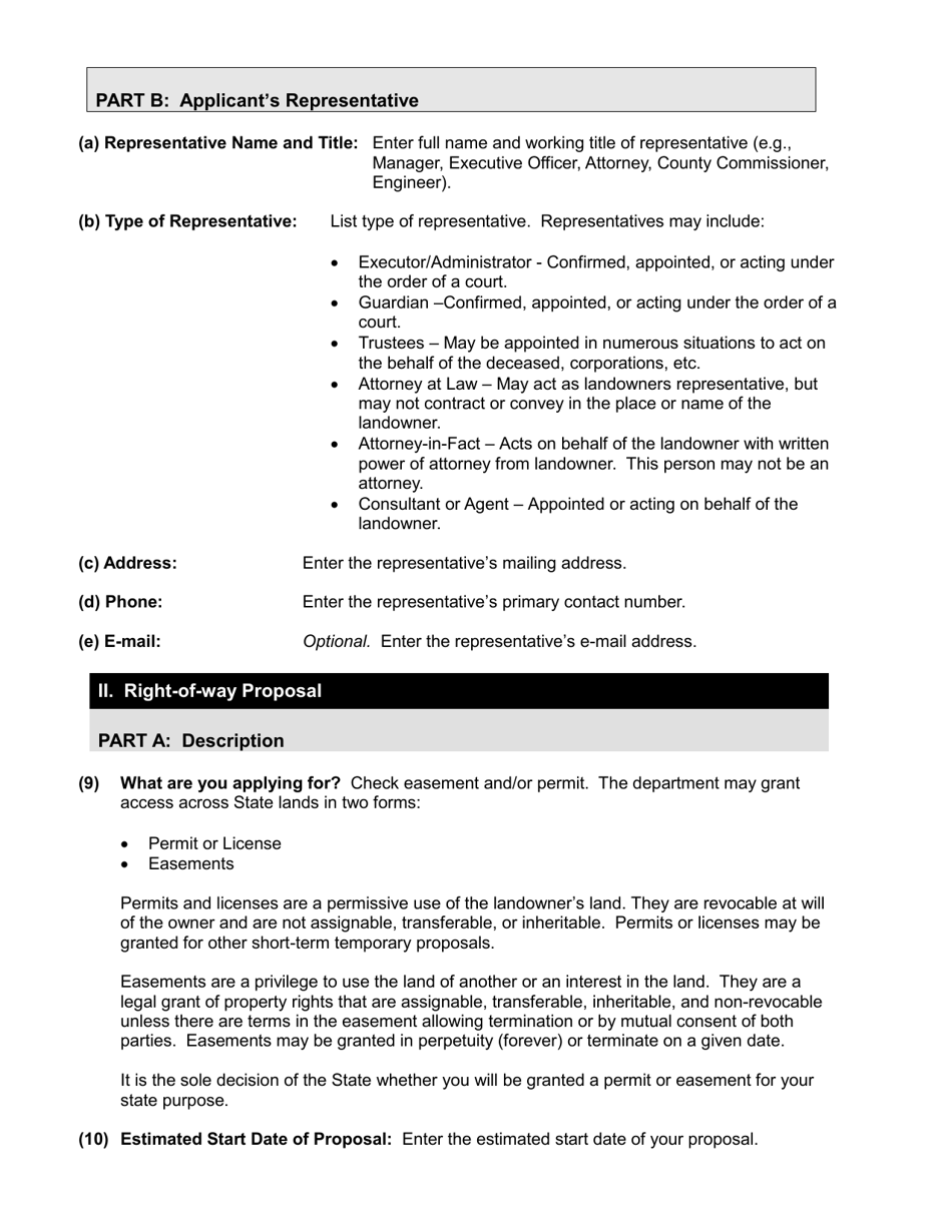 Instructions for Right-Of-Way Application - Washington, Page 3