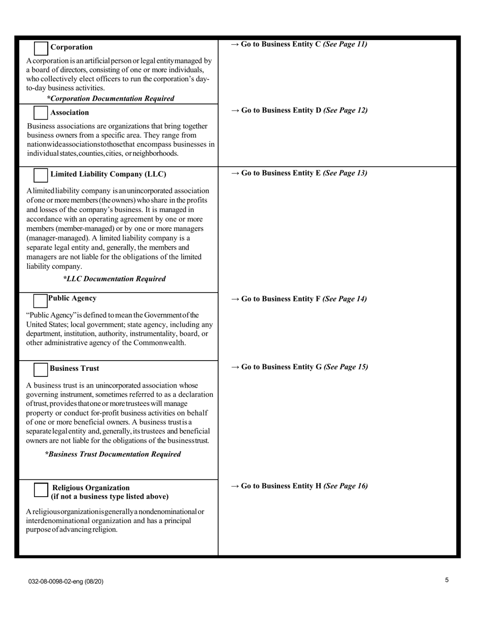 Form 032-08-0098-02-ENG Initial Application for a License to Operate a Childrens Residential Facility (Crf) - Virginia, Page 5