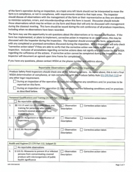 Form AGR-2330 Produce Farm Inspection Observations - Sample - Washington, Page 2