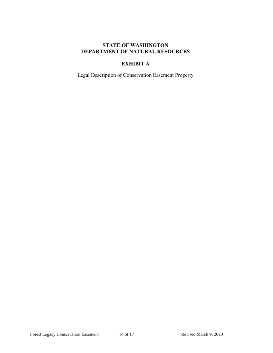 Forest Legacy Conservation Easement Deed - Washington, Page 16