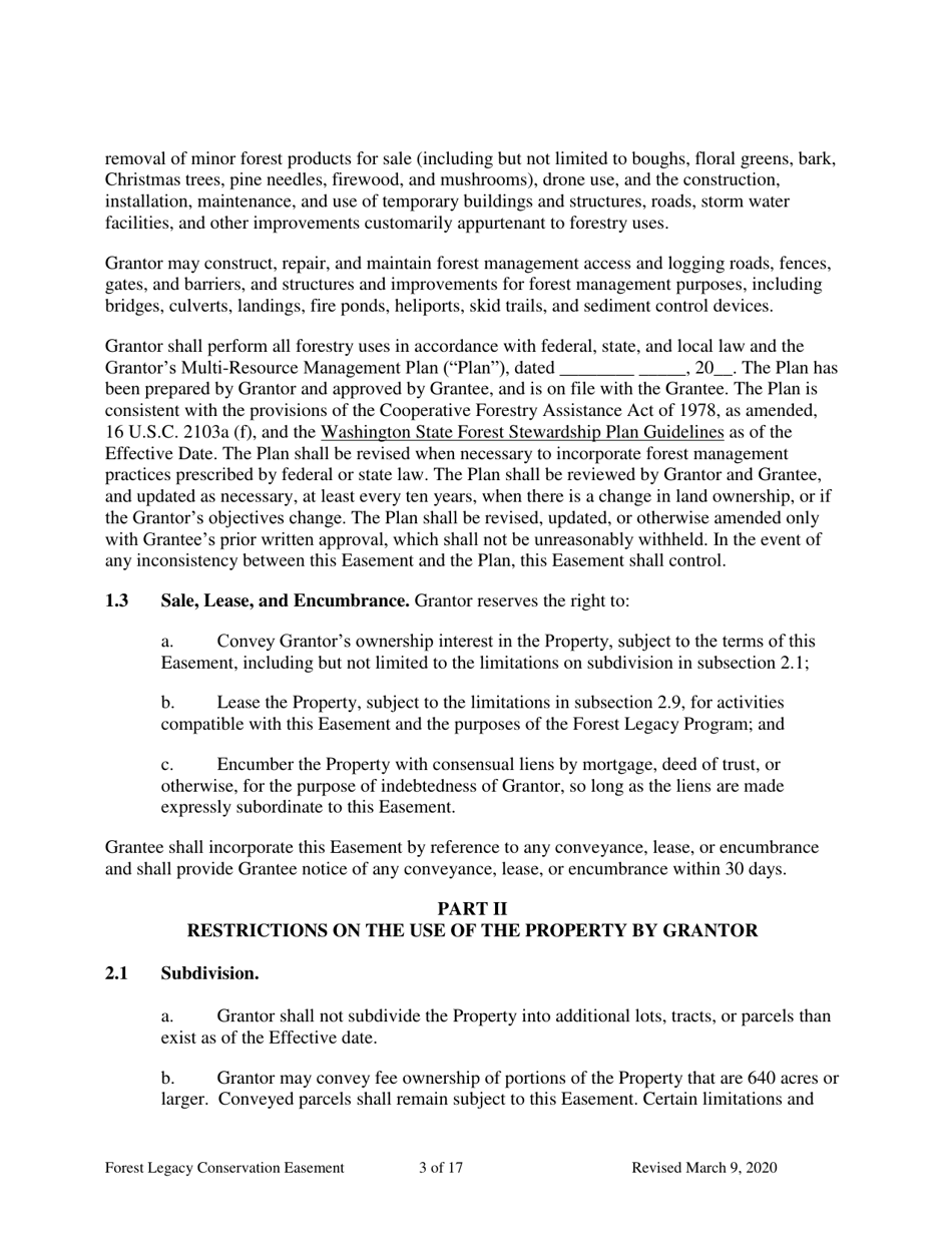 Washington Forest Legacy Conservation Easement Deed Fill Out, Sign Online and Download PDF