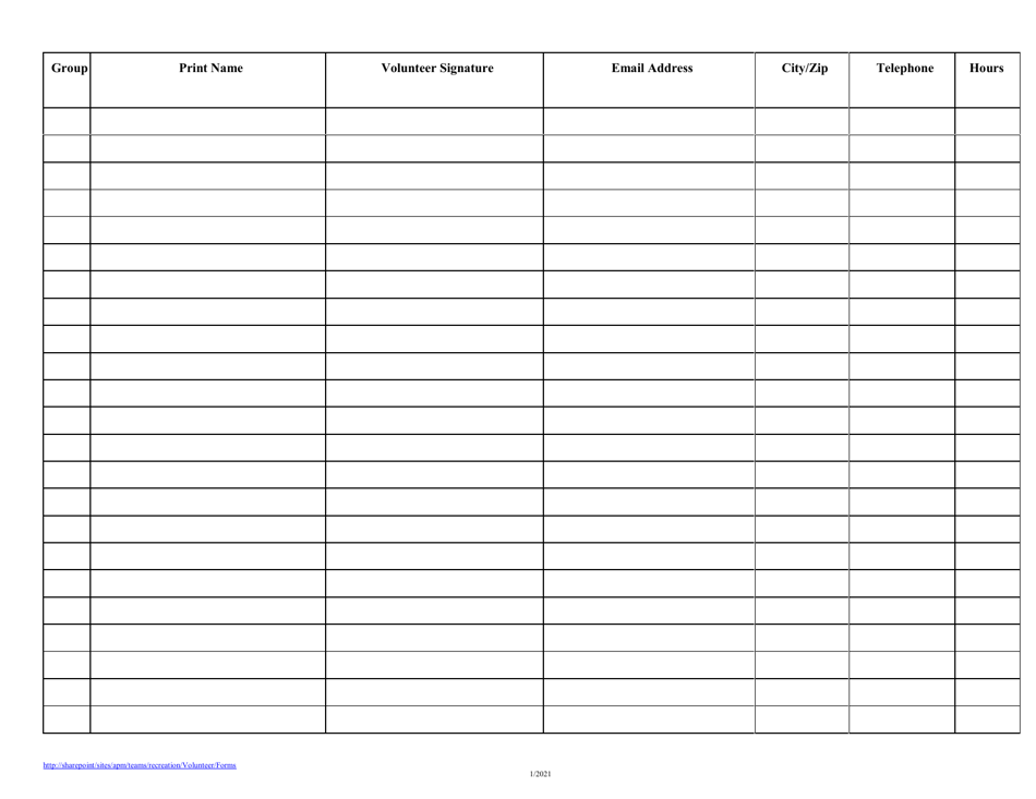 Group Volunteer Registration Agreement / Time Record - Washington, Page 2