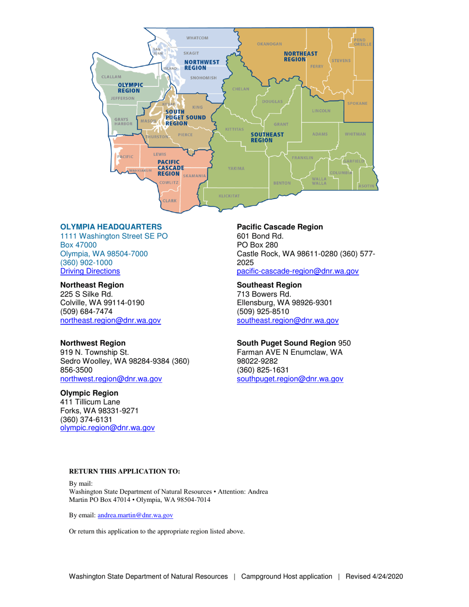 Campground Host Application - Washington, Page 2
