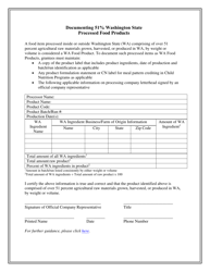 Document preview: Documenting 51% Washington State Processed Food Products - Washington