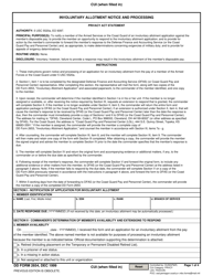 Document preview: DD Form 2654 Involuntary Allotment Notice and Processing