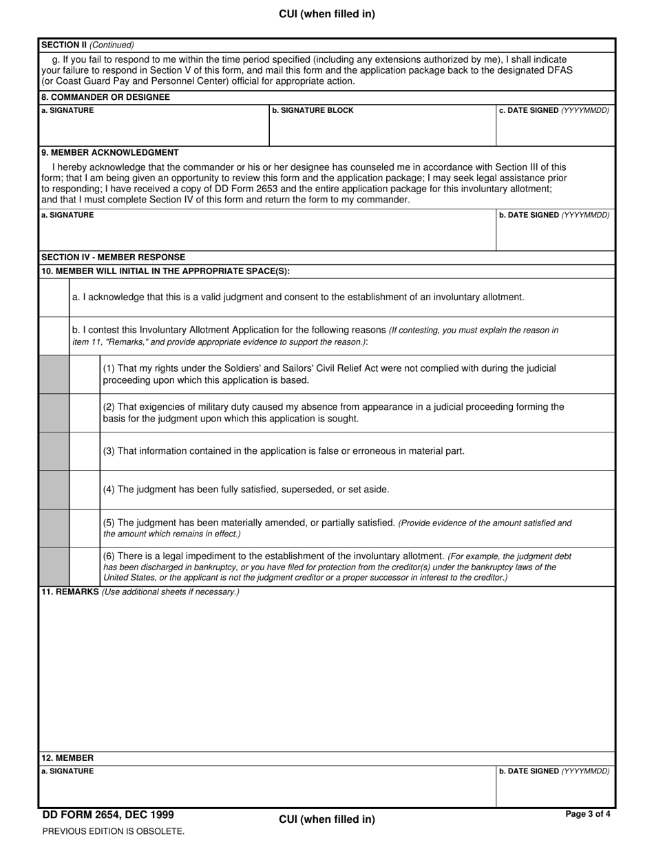 DD Form 2654 - Fill Out, Sign Online and Download Fillable PDF ...