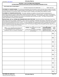 DD Form 2704 Victim/Witness Certification and Election Concerning Prisoner Status, Page 2